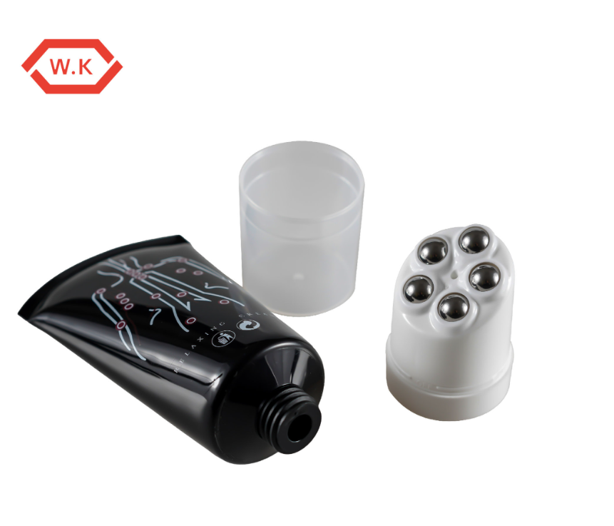 D50mm PE Roller Ball Tube Five Ball Angled Head Roller Ball Applicator for Body Massage Custom Color Printing OEM Manufacturer